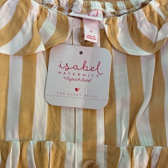 FIRM! NEW! Off The Shoulder Striped Maternity Top - Picture 3 of 4